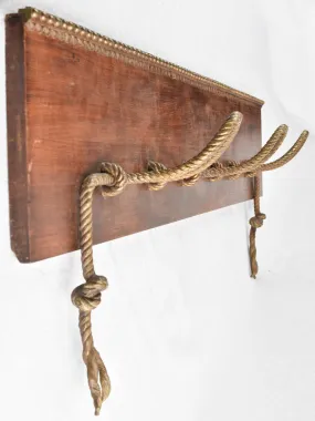 1940s COAT RACK - brass rope 44½"