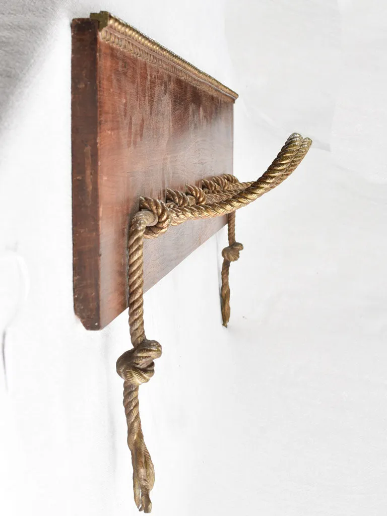 1940s COAT RACK - brass rope 44½"