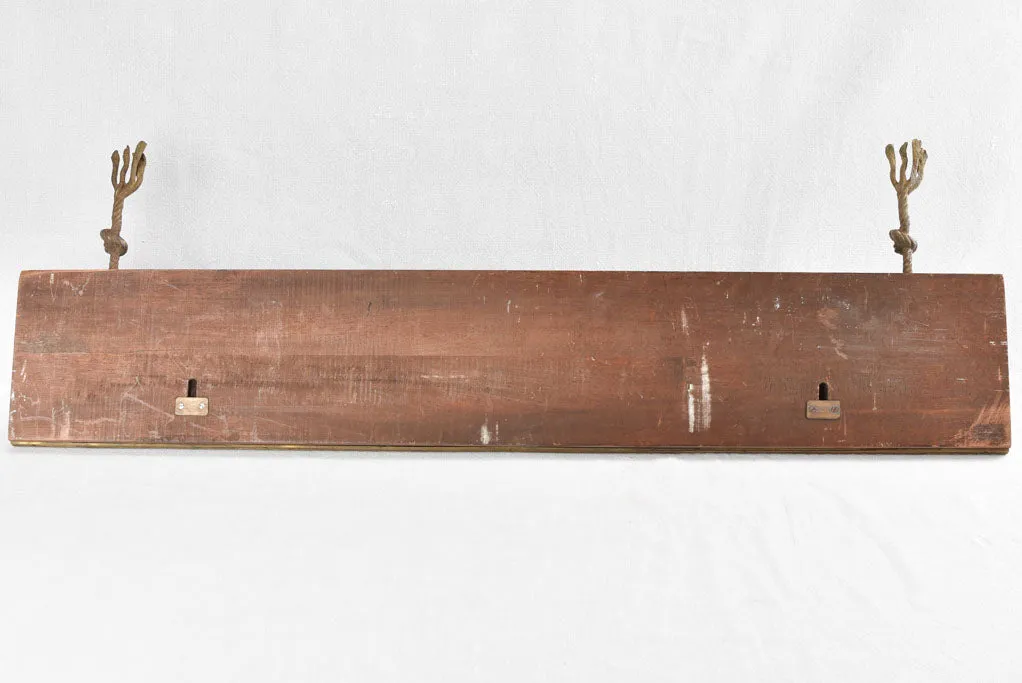 1940s COAT RACK - brass rope 44½"