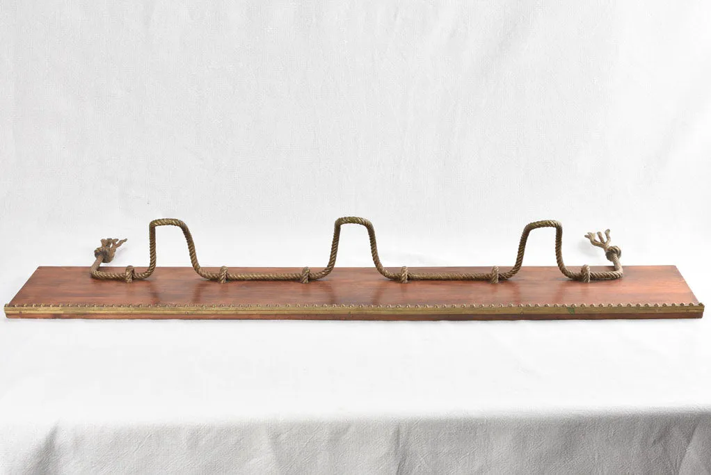 1940s COAT RACK - brass rope 44½"