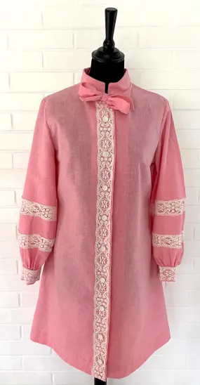 1960s Beeline Pink Shirt Dress