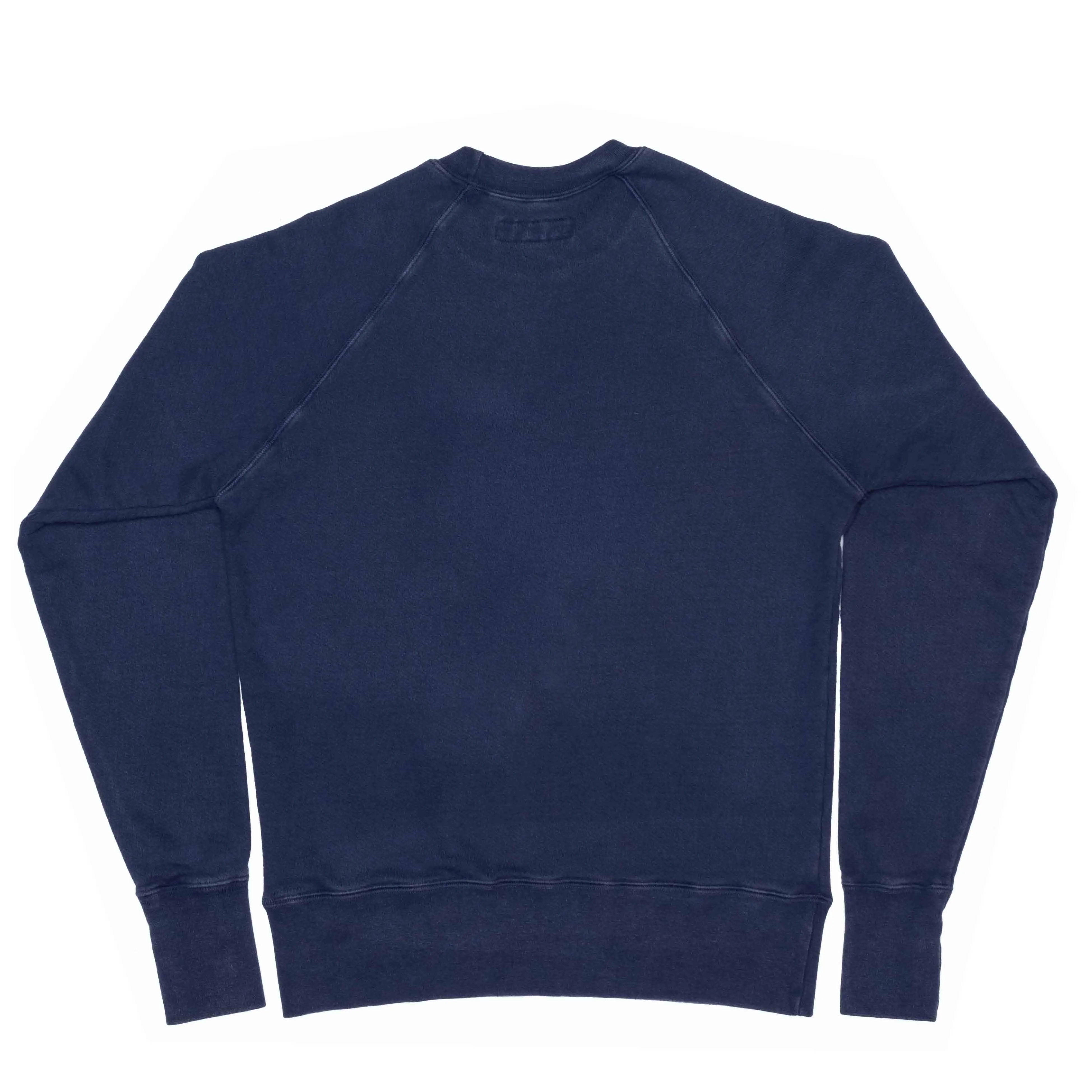 21st BOMBARDMENT GARMENT DYED ORGANIC COTTON CREWNECK SWEATSHIRT - BLUE