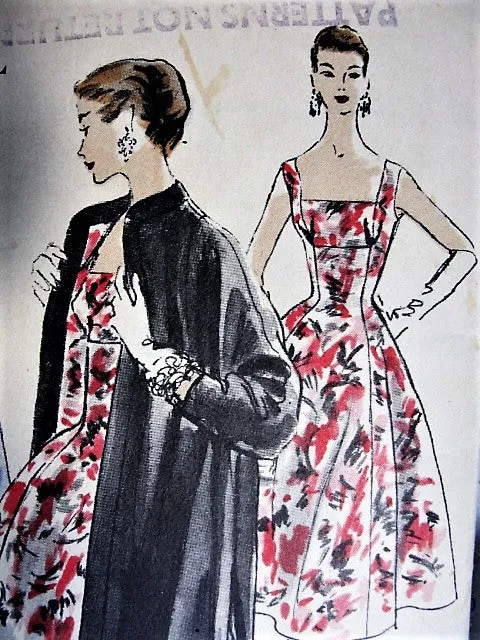 50s Beautiful Cocktail Dress Evening Coat Pattern VOGUE SPECIAL DESIGN 4663 Bust 30 Vintage Sewing Pattern