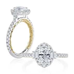 A. JAFFE Halo Engagement Ring