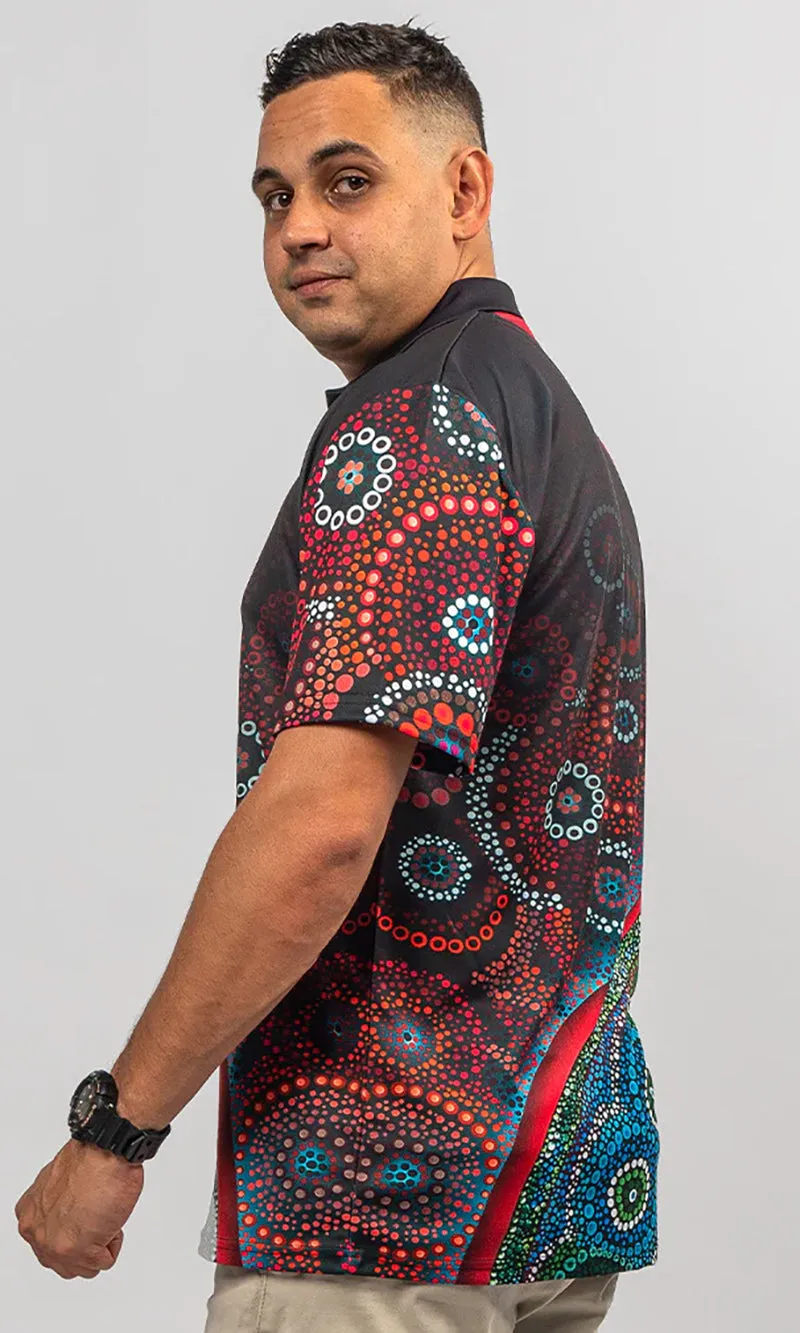 Aboriginal Art Unisex Polo Salt Meets Earth