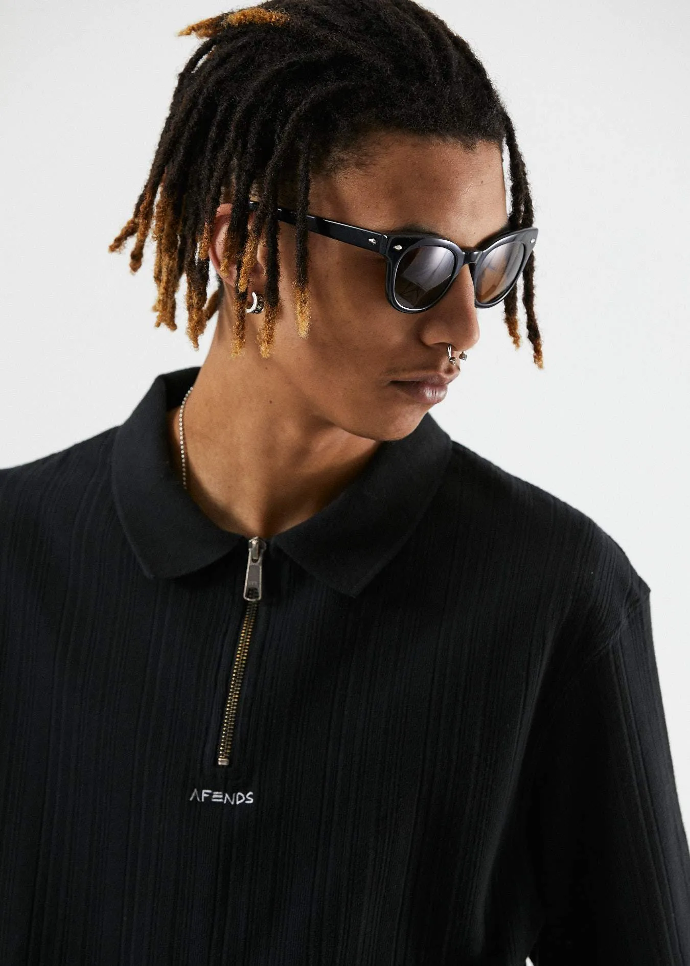 Afends Mens Dead Ahead - Polo Tee - Black