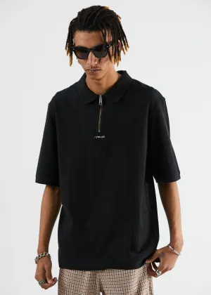 Afends Mens Dead Ahead - Polo Tee - Black