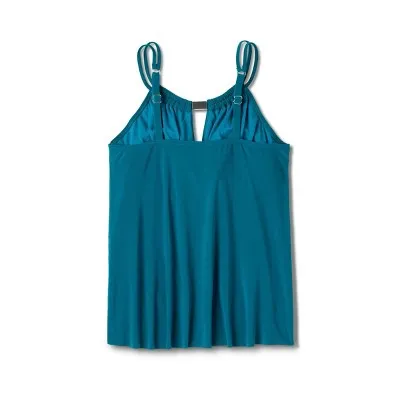 Aqua Green Women's High Neck Tankini Swimsuit Keyhole Tank Top Swimwear UPF 50 