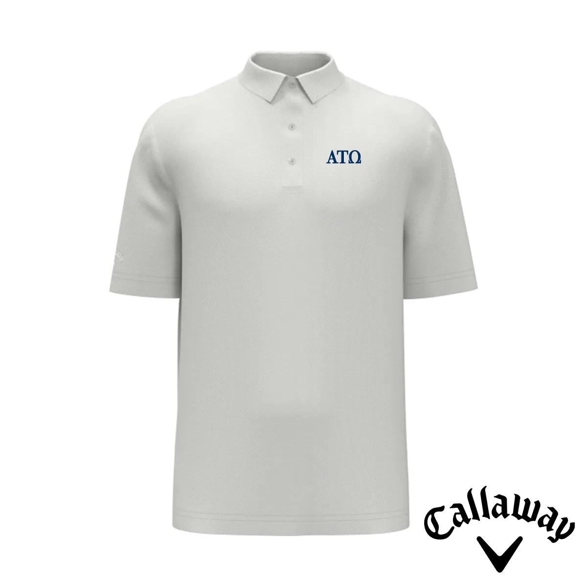 ATO White Callaway Greek Letter Golf Polo