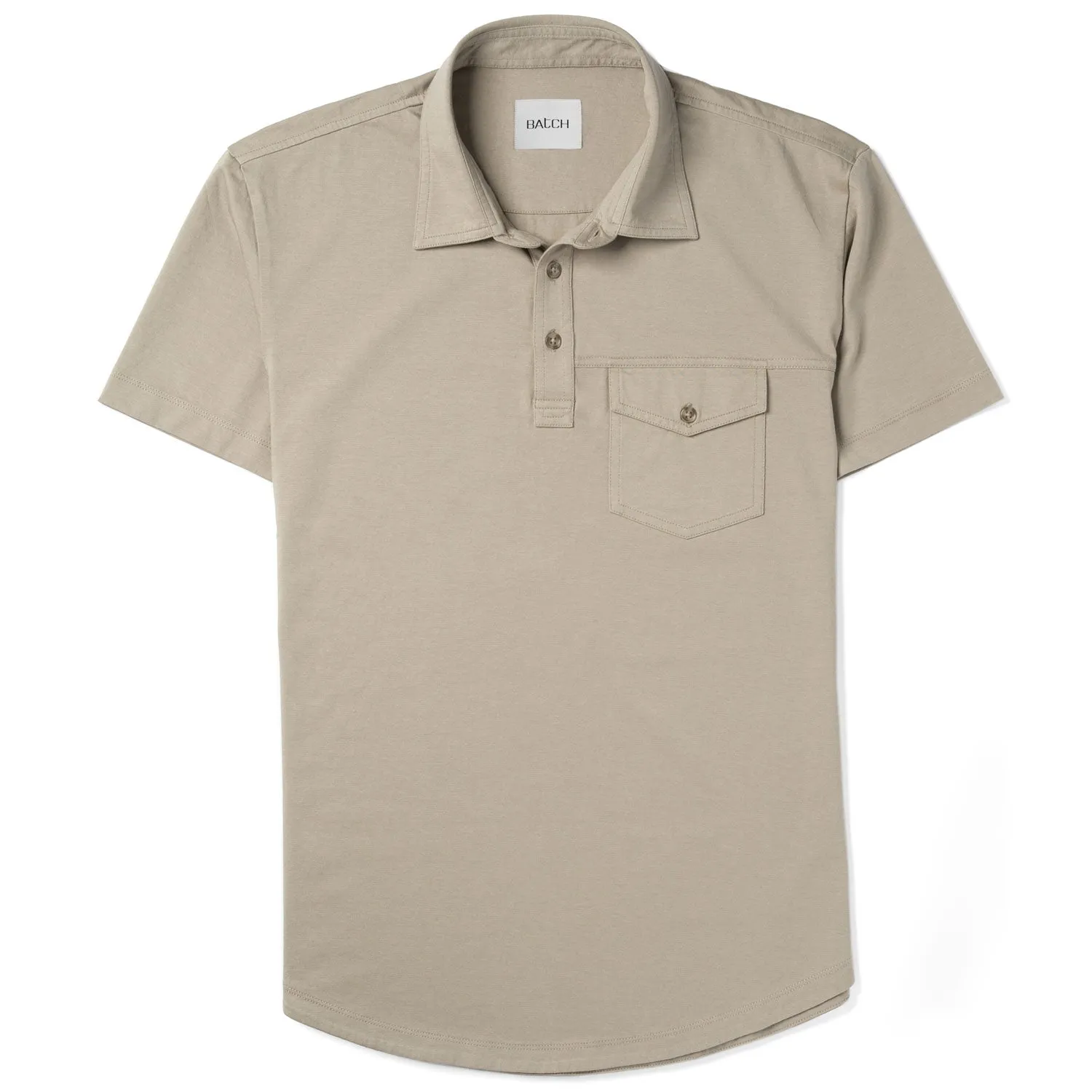 Author Short Sleeve Polo Shirt –  Desert Sand Cotton Jersey