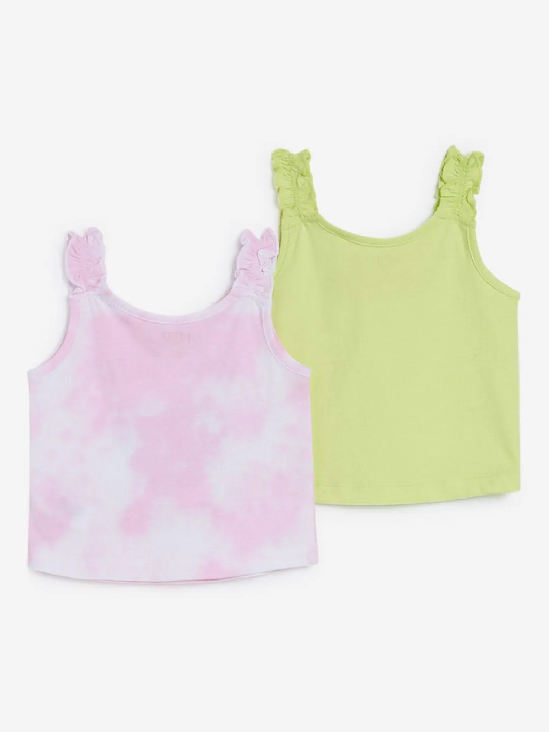 Baby HOP Pink Printed Tank T-Shirts Set of Two