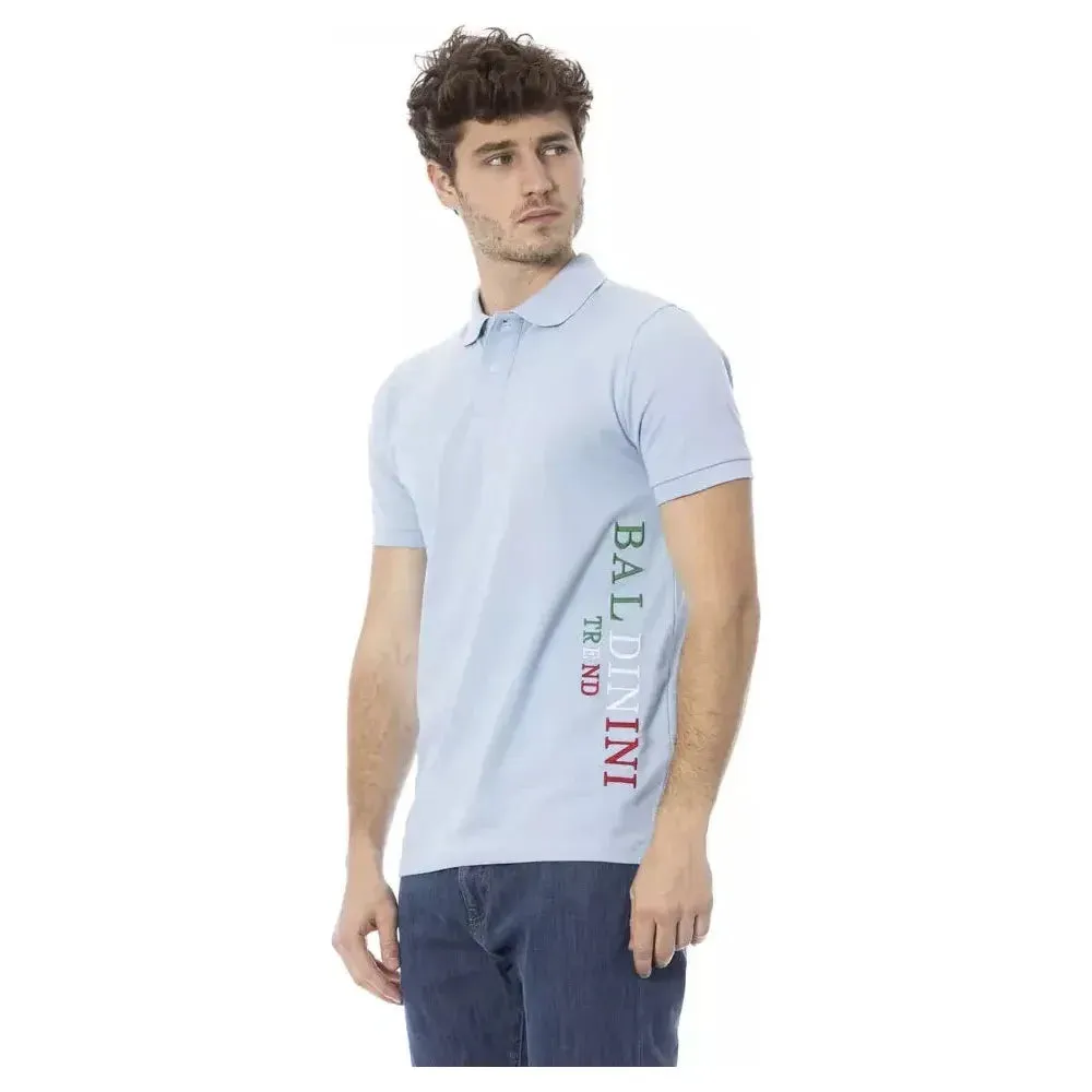 Baldinini Trend Light Blue Cotton Men Polo