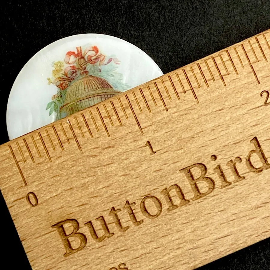 Birdcage Mother of Pearl Button by Susan Clarke, 1-3/8"  #1659