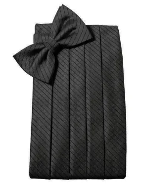 Black Diamond Grid Pattern Cummerbund Set