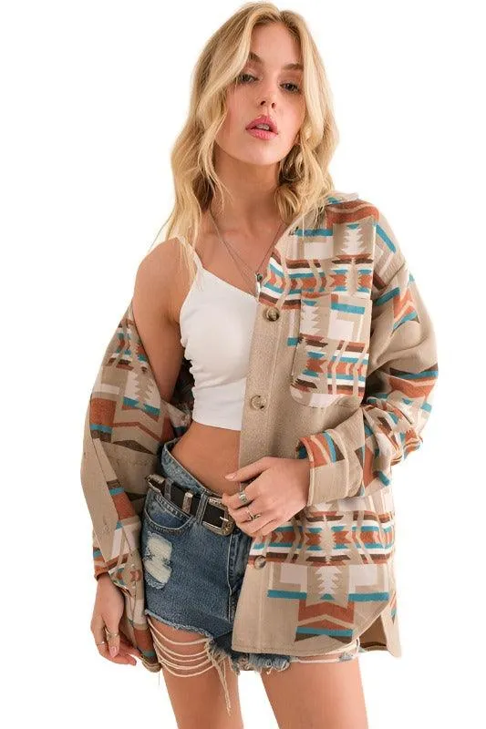 Blue B Exclusive Aztec Shirt Jacket