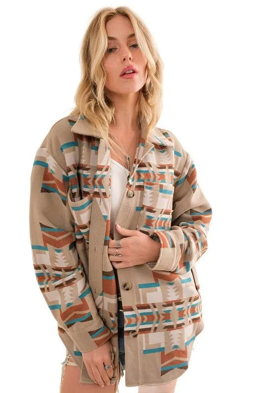 Blue B Exclusive Aztec Shirt Jacket