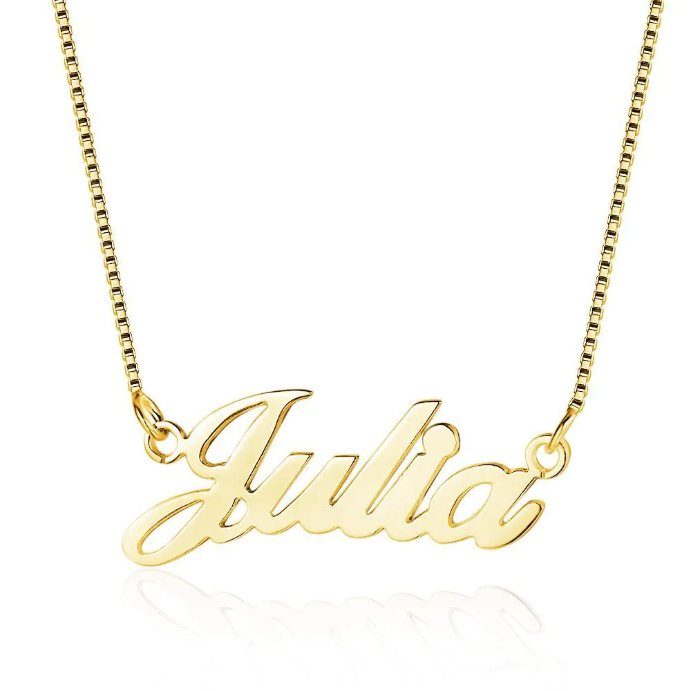 Box Chain Custom Name Necklace -Custom any Date or Name on this name necklace