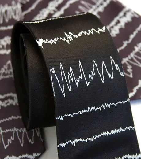 Brainwaves Necktie, EEG Print. Insomnia Tie