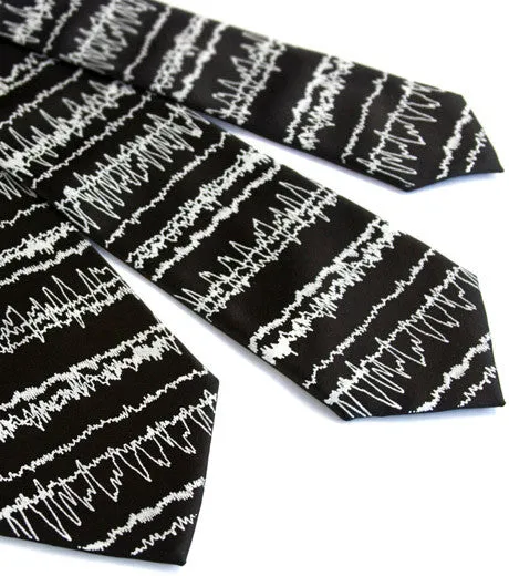 Brainwaves Necktie, EEG Print. Insomnia Tie