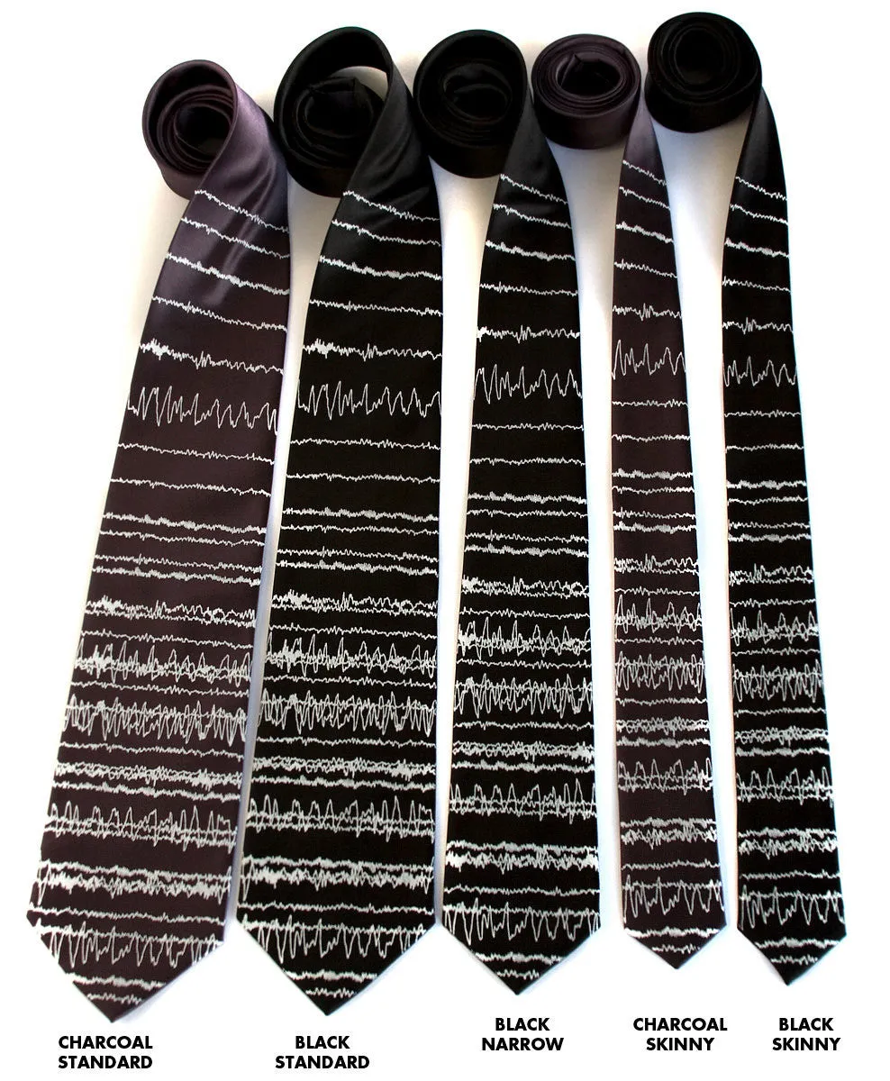 Brainwaves Necktie, EEG Print. Insomnia Tie