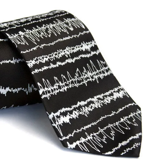 Brainwaves Necktie, EEG Print. Insomnia Tie