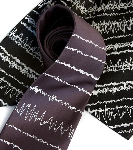 Brainwaves Necktie, EEG Print. Insomnia Tie