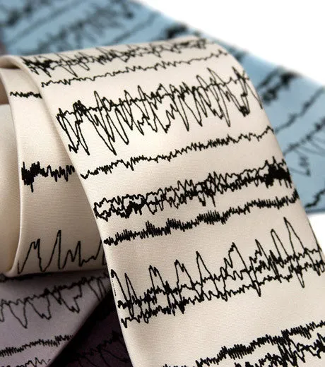 Brainwaves Necktie, EEG Print. Insomnia Tie