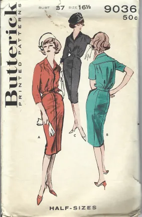 Butterick 9036 Ladies Sheath Dress Vintage Sewing Pattern 1960s