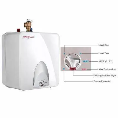 Camplux 6-Gallon Mini Tank Electric Water Heater - White