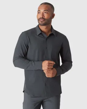 Charcoal Heather Gray Long Sleeve Ripstop Commuter Shirt