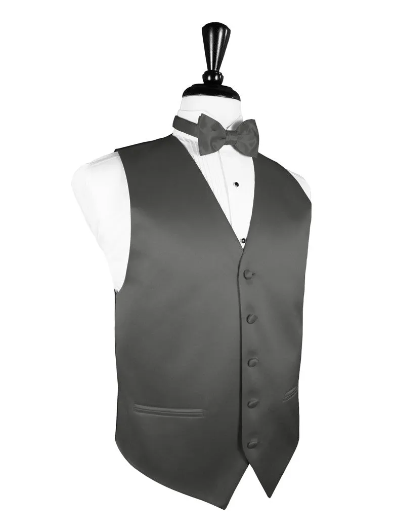 Charcoal "Premier" Satin Tuxedo Vest and Tie Set