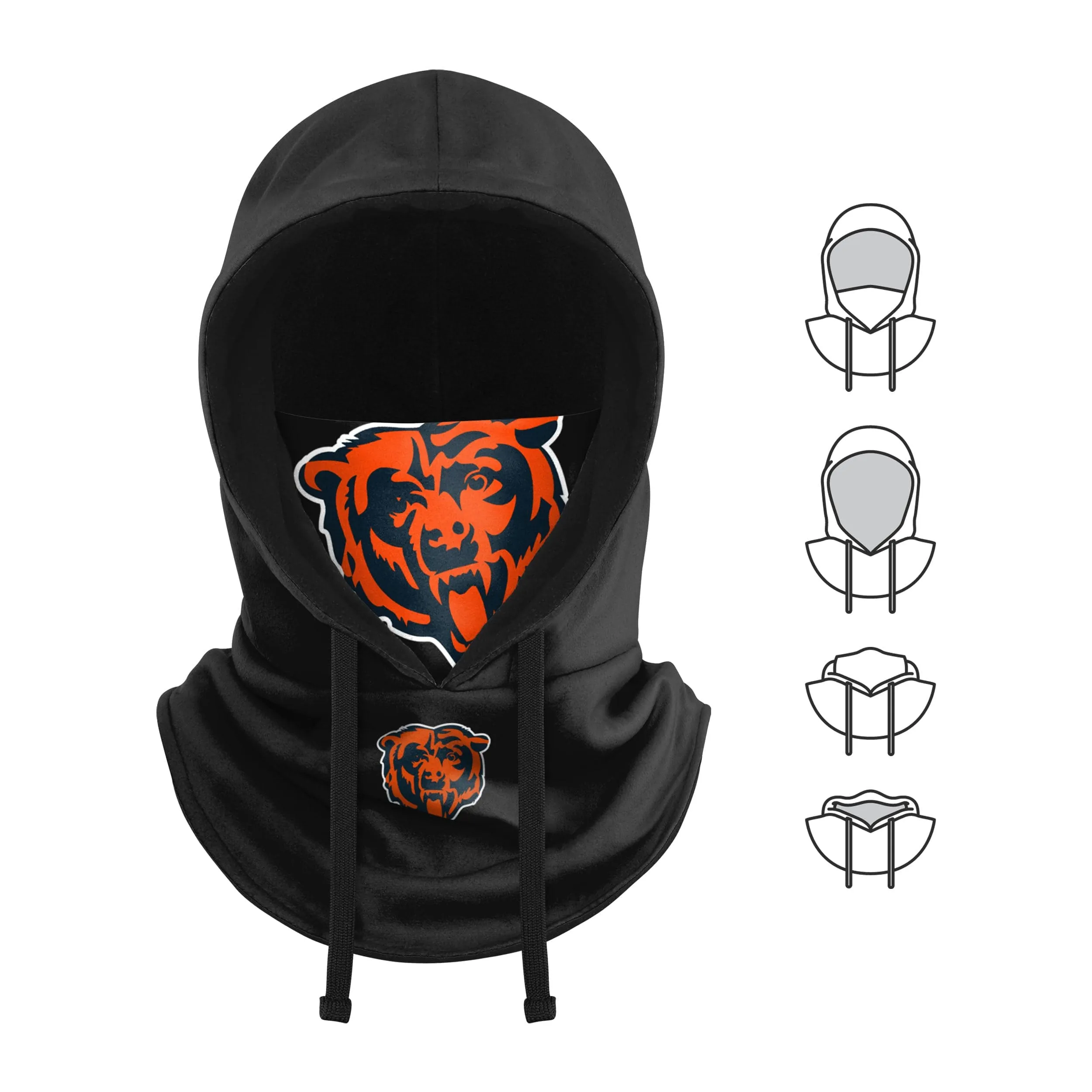 Chicago Bears NFL Black Drawstring Hooded Gaiter