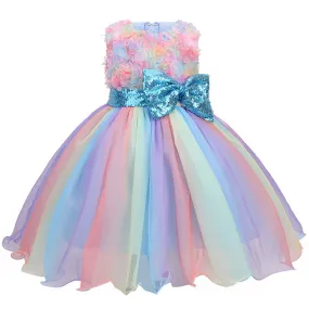 Children Shirt Women's Children Shirt-Child Dress Pettiskirt Bow Mesh Evening Dress Clothing Girl Dress