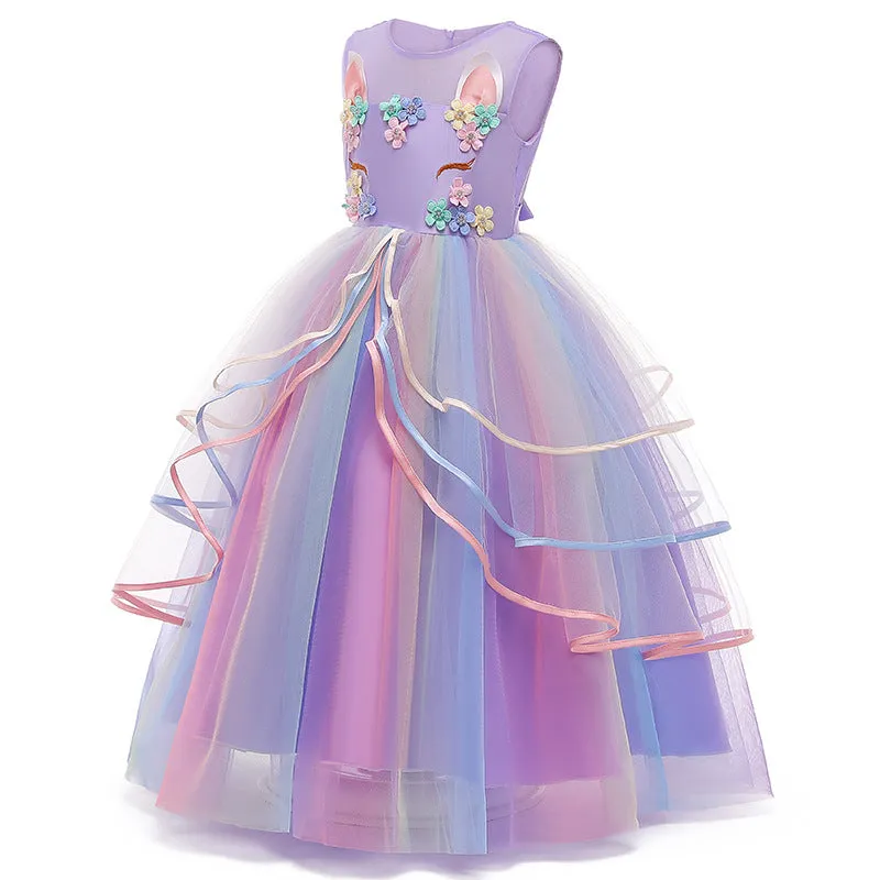 Children's Clothing Children Shirt Gauze Skirt Unicorn Dress Children's Dress Girl Dress