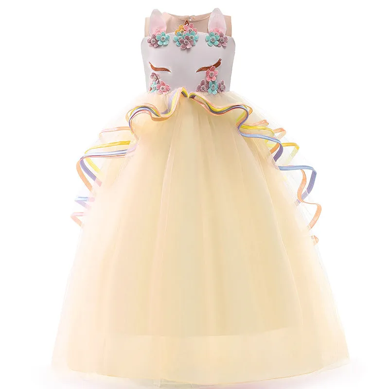 Children's Clothing Children Shirt Gauze Skirt Unicorn Dress Children's Dress Girl Dress