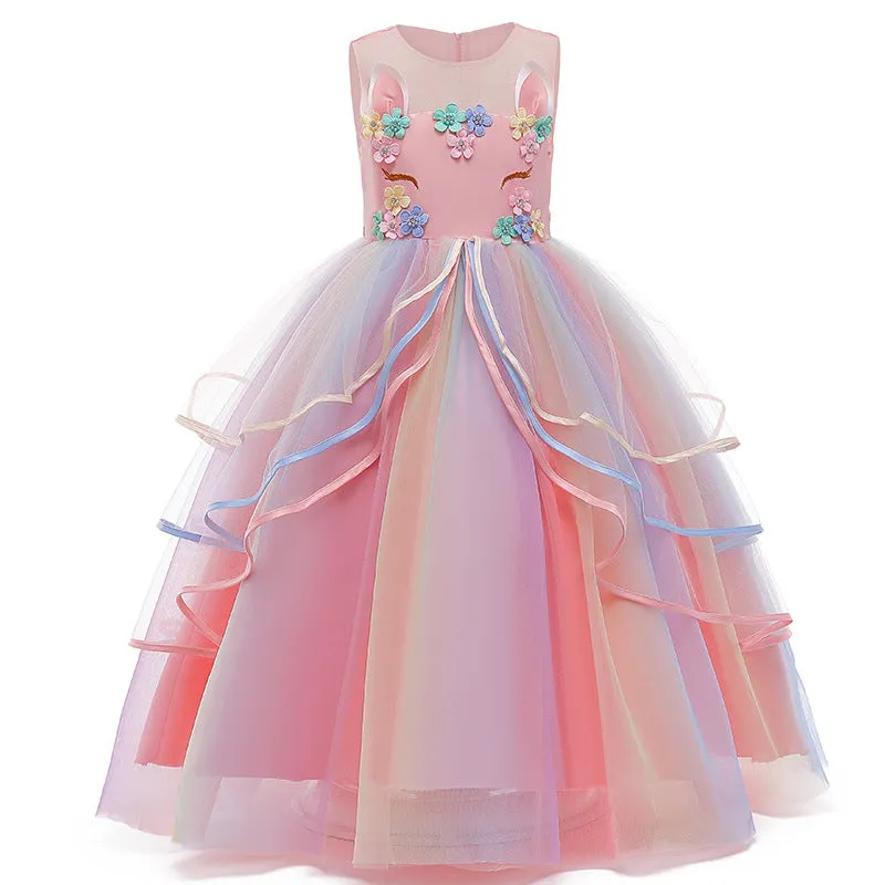 Children's Clothing Children Shirt Gauze Skirt Unicorn Dress Children's Dress Girl Dress