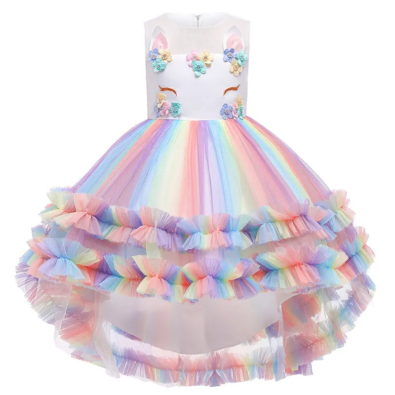 Children's Clothing Children Shirt Gauze Skirt Unicorn Dress Children's Dress Girl Dress