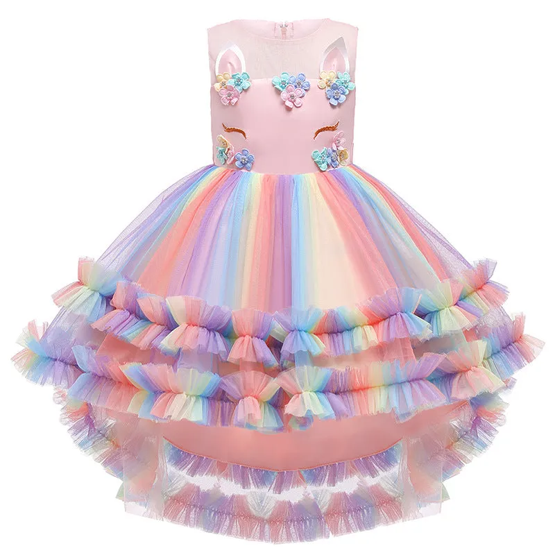 Children's Clothing Children Shirt Gauze Skirt Unicorn Dress Children's Dress Girl Dress