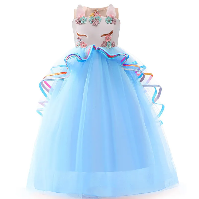 Children's Clothing Children Shirt Gauze Skirt Unicorn Dress Children's Dress Girl Dress