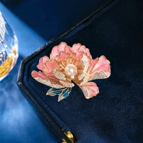 Chinese style peony brooch, elegant temperament, Chinese style coat, Hanfu cheongsam accessories.