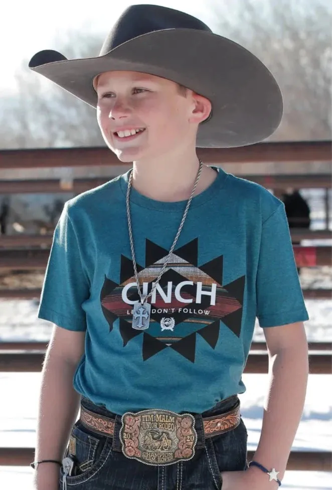 Cinch Boy's Lead Don't Follow T-Shirt in Blue