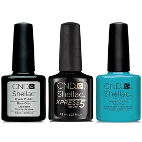 CND - Shellac Xpress5 Combo - Base, Top & Aqua-intance (0.25 oz)