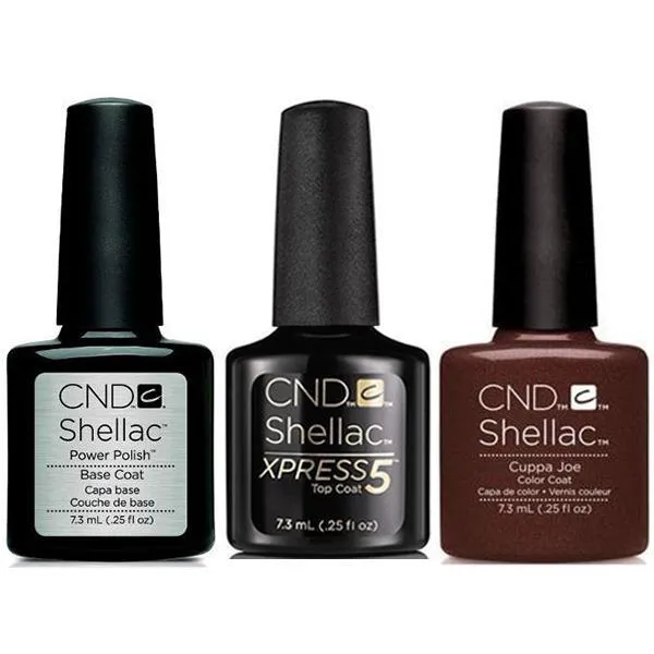 CND - Shellac Xpress5 Combo - Base, Top & Cuppa Joe 0.25 oz