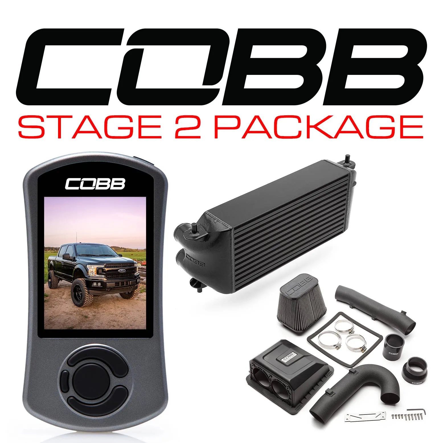 COBB FOR0070S20BK FORD Stage 2 Power Package Black F-150 Ecoboost 3.5L 2020