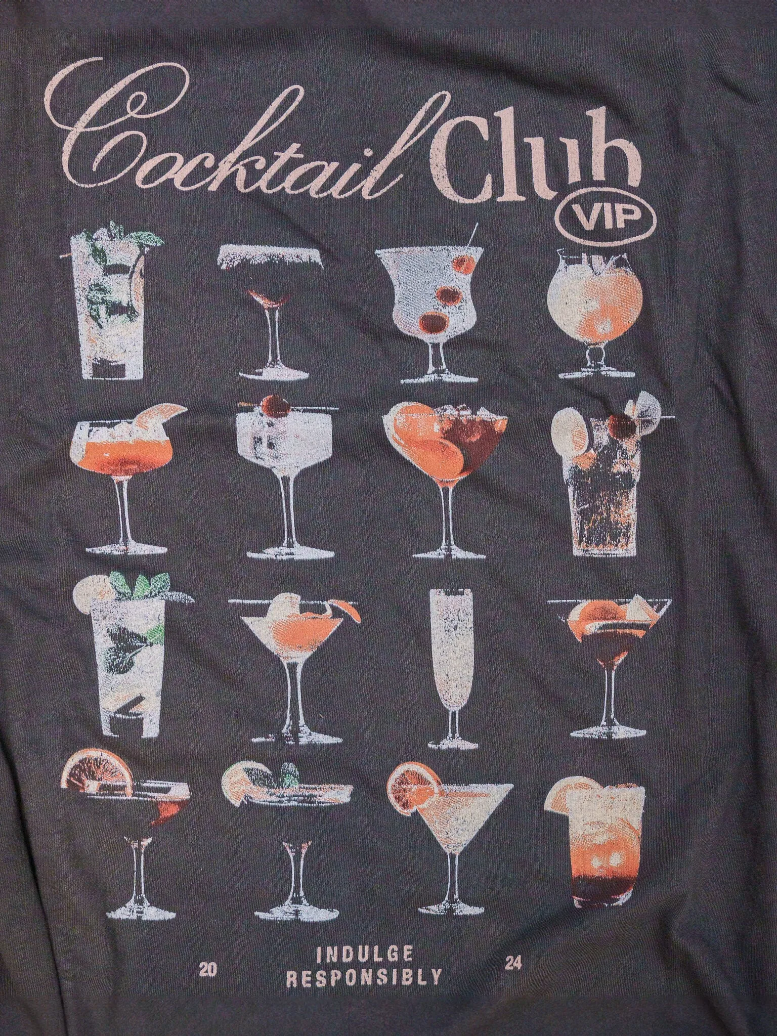 Cocktail Club Vintage Tee - Black