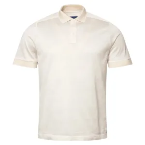 Cream Jacquard Filo di Scozia Polo Shirt