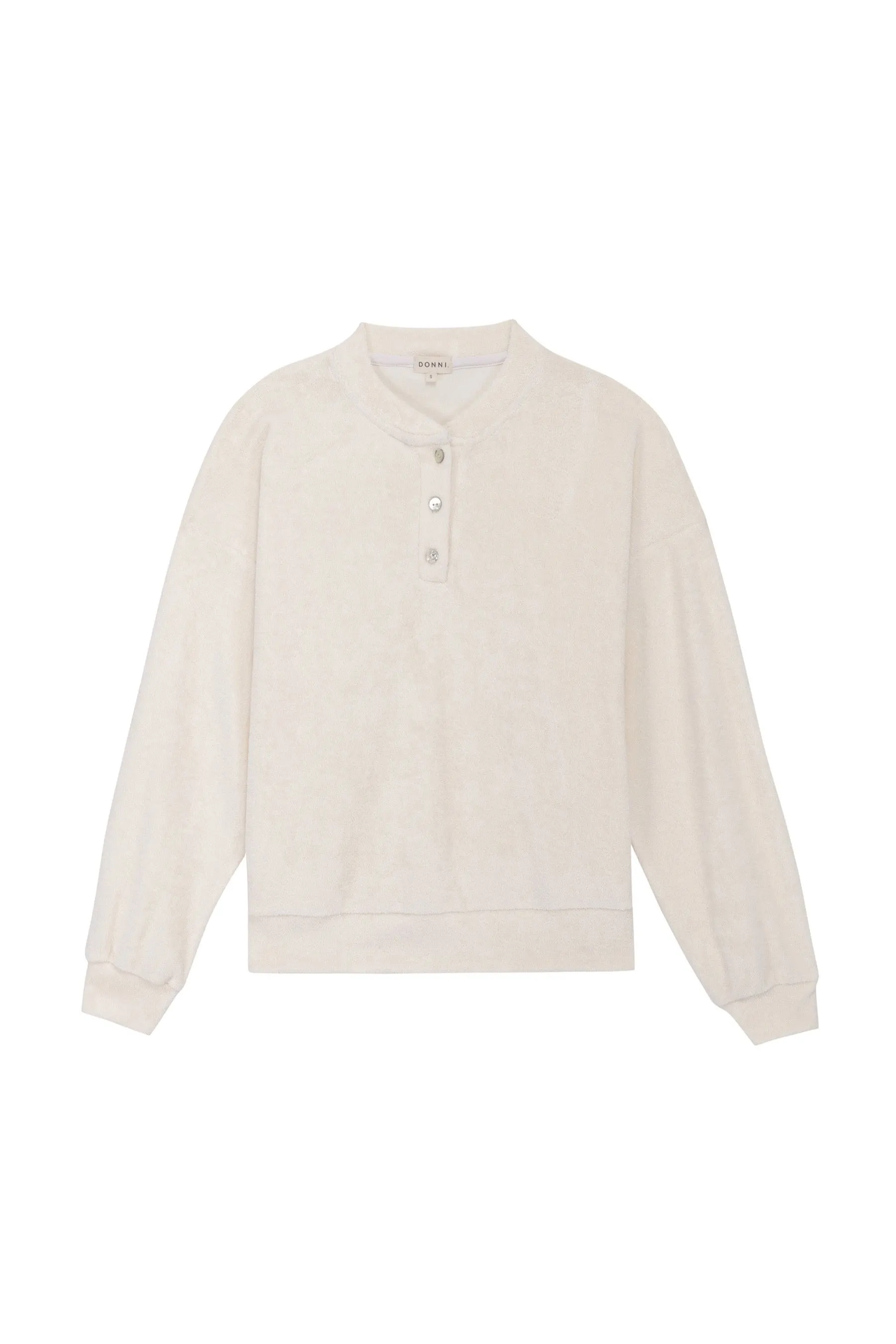 Creme Terry Henley Sweatshirt