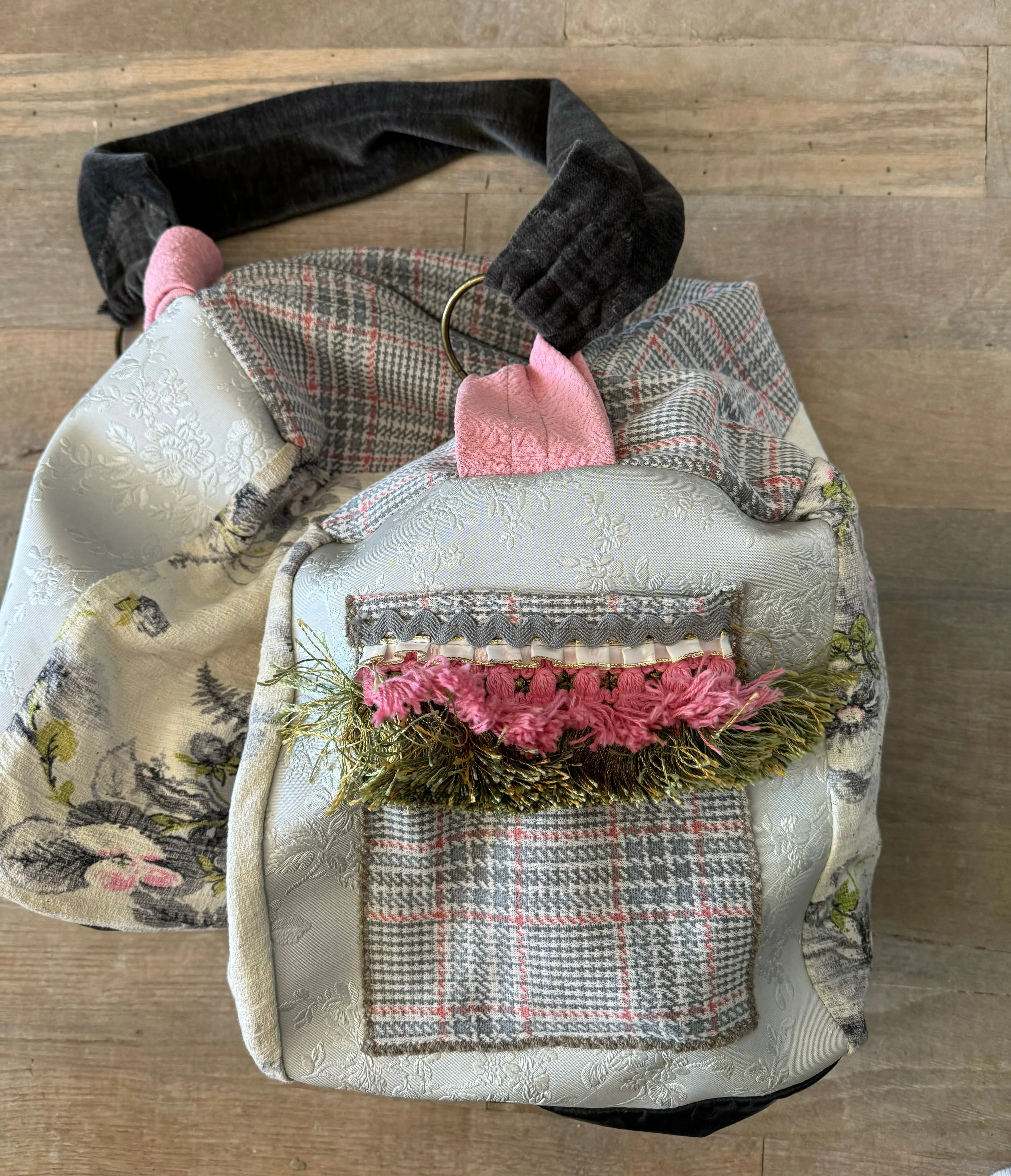 Custom Duffle Bag made with all vintage fabric