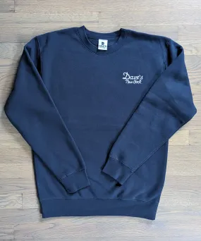 Dave's New York Vintage Logo Embroidered Crew Neck Sweatshirt - Navy