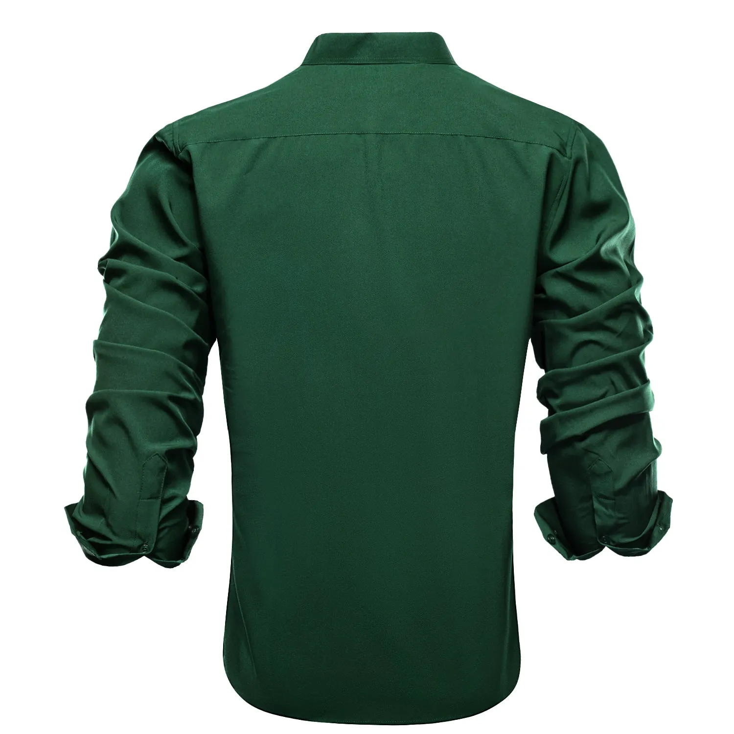 Deep Green Solid Men's Long Sleeve Business Shirt